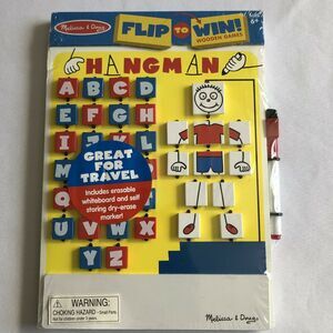 Melissa & Doug Flip-to-Win Hangman Travel Game Wooden Ages 6+ New and Sealed